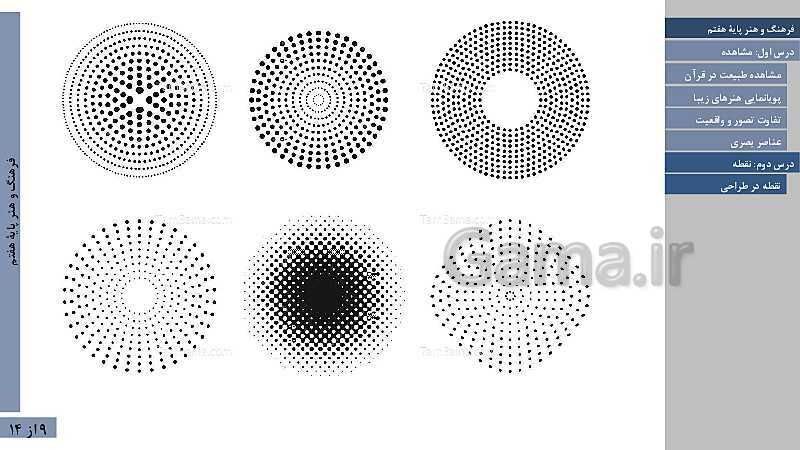 پاورپوینت آموزش فصل اول: آشنایی با طراحی | درس 1: مشاهده و درس 2: نقطه در طراحی- پیش نمایش