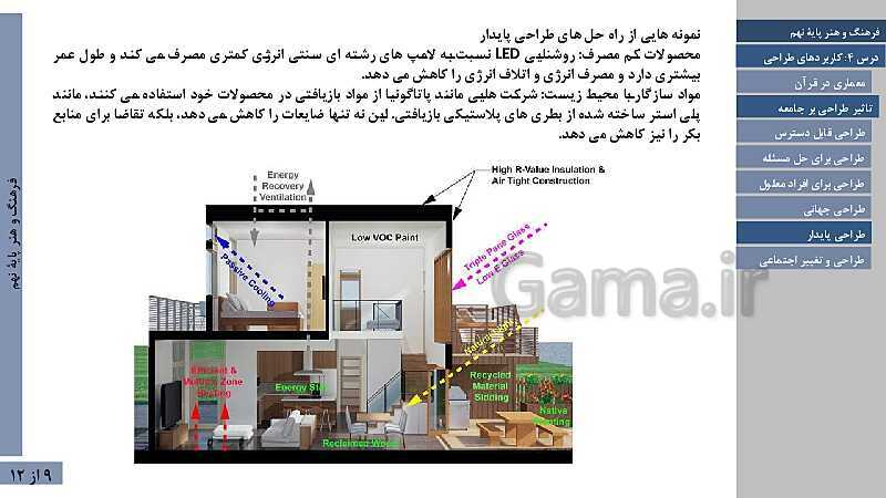 پاورپوینت فصل اول فرهنگ و هنر نهم | درس 4: تعریف و کاربردهای طراحی- پیش نمایش