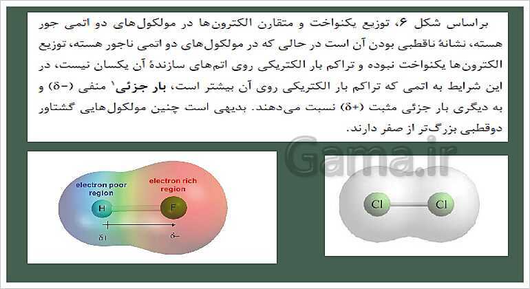 پاورپوینت شیمی دوازدهم | قطبیت (توزیع الکترون ها) و رفتار مولکول ها- پیش نمایش