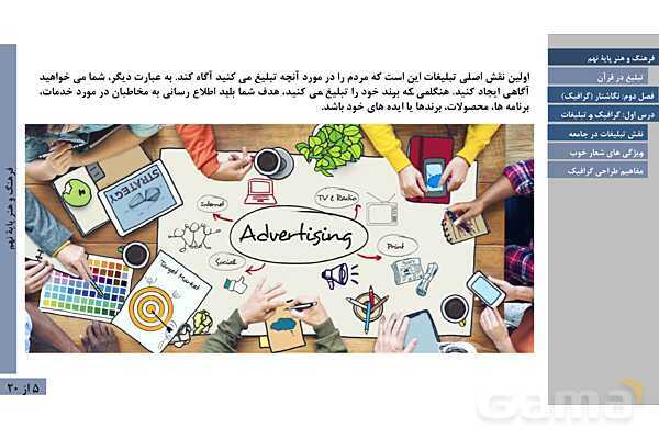 پاورپوینت آموزش فصل دوم: گرافیک | درس 1: گرافیک و تبلیغات- پیش نمایش