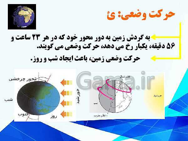 پاورپوینت درس دوم: حرکات زمین | مطالعات اجتماعی نهم- پیش نمایش