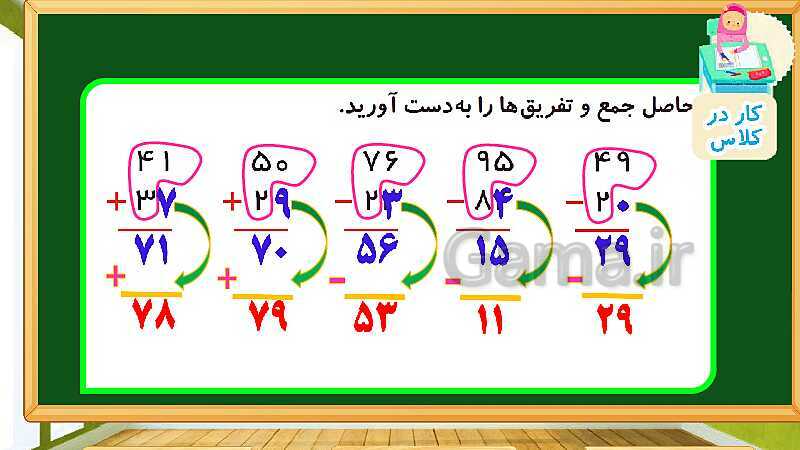 پاورپوینت آموزش فصل دوم ریاضی دوم ابتدایی: جمع و تفریق اعداد دو رقمی - پیش نمایش