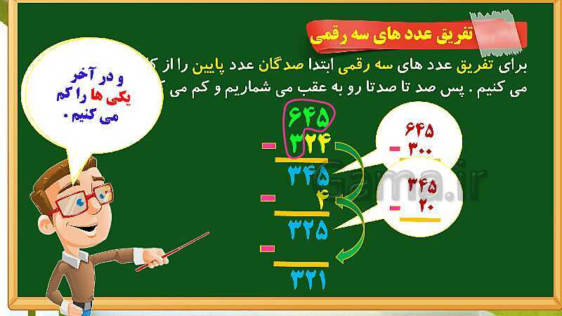 پاورپوینت آموزش فصل ششم ریاضی دوم ابتدایی: جمع و تفریق اعداد سه رقمی - پیش نمایش