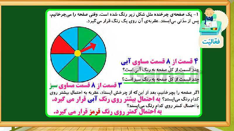 پاورپوینت آموزش فصل هفتم ریاضی دوم ابتدایی: کسر و احتمال - پیش نمایش