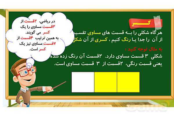 پاورپوینت آموزش فصل هفتم ریاضی دوم ابتدایی: کسر و احتمال - پیش نمایش