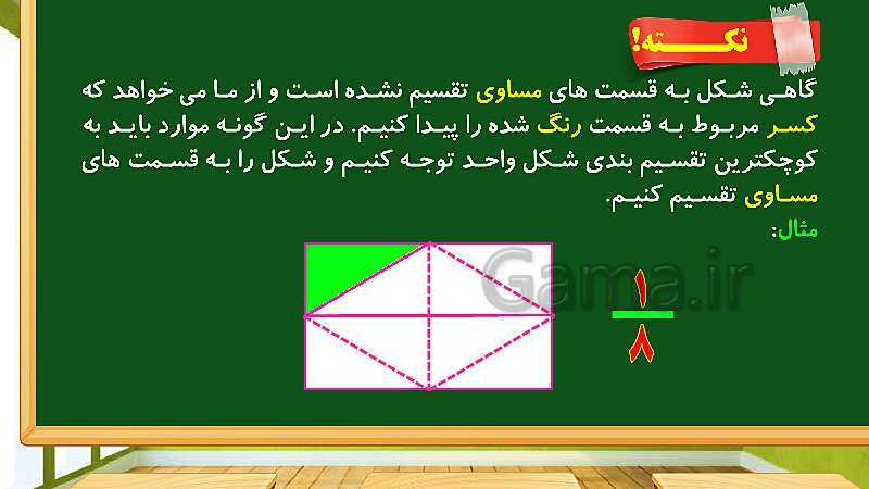 پاورپوینت آموزش فصل 2 ریاضی چهارم  ابتدایی: کسر- پیش نمایش