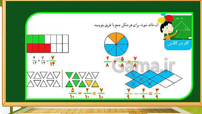 پاورپوینت آموزش فصل 2 ریاضی چهارم  ابتدایی: کسر- پیش نمایش