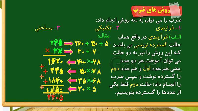 پاورپوینت آموزش فصل 3 ریاضی چهارم دبستان: ضرب و تقسیم - پیش نمایش