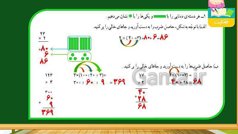 پاورپوینت آموزش فصل 3 ریاضی چهارم دبستان: ضرب و تقسیم - پیش نمایش