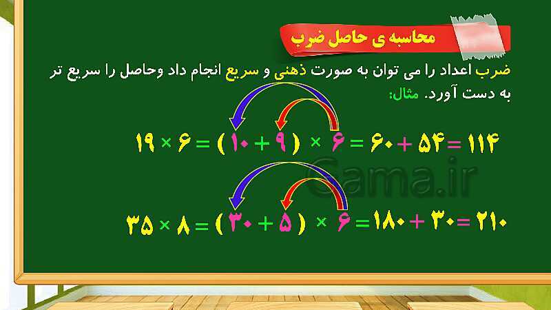 پاورپوینت آموزش فصل 3 ریاضی چهارم دبستان: ضرب و تقسیم - پیش نمایش