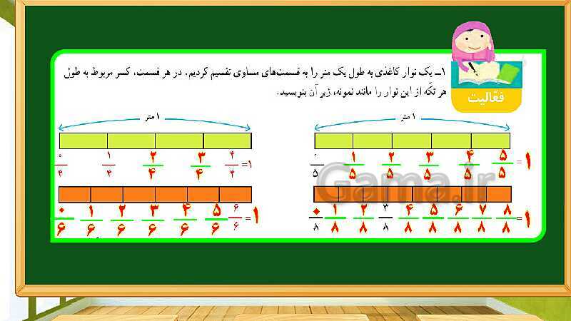 پاورپوینت آموزش فصل 5 ریاضی چهارم دبستان: عدد مخلوط و عدد اعشاری - پیش نمایش