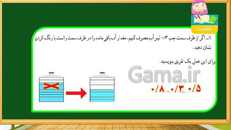 پاورپوینت آموزش فصل 5 ریاضی چهارم دبستان: عدد مخلوط و عدد اعشاری - پیش نمایش