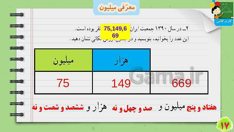 پاورپوینت معرفی میلیون | تدریس ریاضی چهارم- پیش نمایش