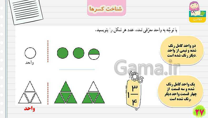 پاورپوینت شناخت کسرها | تدریس ریاضی چهارم- پیش نمایش