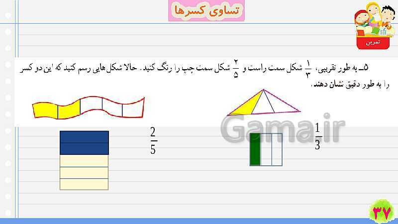 پاورپوینت تساوی کسرها | تدریس ریاضی چهارم- پیش نمایش