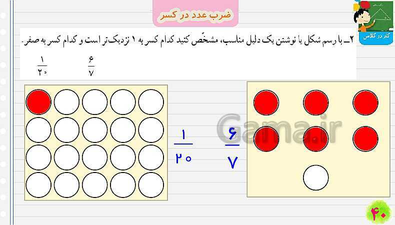 پاورپوینت ضرب عدد در کسر | تدریس ریاضی چهارم- پیش نمایش