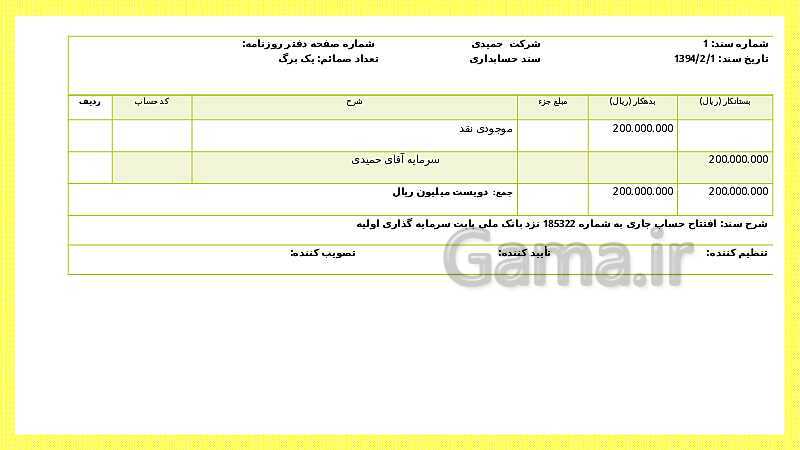 پاورپوینت تدریس فصل 3: ثبت اطلاعات مالی در سند و دفاتر حسابداری | مهارت کمک حسابدار پایه دهم رشته حسابداری مالی - پیش نمایش