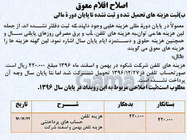 پاورپوینت تدریس فصل 4: اصلاحات (تعدیلات) | مهارت کمک حسابدار پایه دهم رشته حسابداری مالی - پیش نمایش