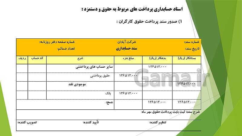 پاورپوینت تدریس فصل 12: بکارگیری مفاهیم حسابداری حقوق و دستمزد | مهارت کمک حسابدار پایه دهم رشته حسابداری مالی - پیش نمایش