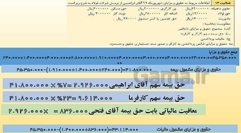 پاورپوینت تدریس فصل 12: بکارگیری مفاهیم حسابداری حقوق و دستمزد | مهارت کمک حسابدار پایه دهم رشته حسابداری مالی - پیش نمایش