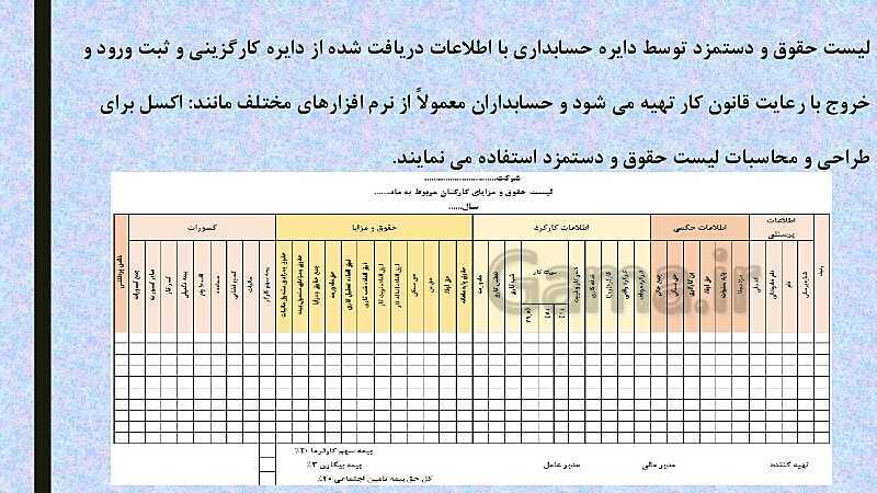 پاورپوینت تدریس فصل 12: بکارگیری مفاهیم حسابداری حقوق و دستمزد | مهارت کمک حسابدار پایه دهم رشته حسابداری مالی - پیش نمایش