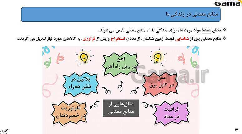 پاورپوینت فصل 2: منابع معدنی و ذخایر انرژی، زیربنای تمدن و توسعه | زمین شناسی یازدهم (چاپ 1403)- پیش نمایش