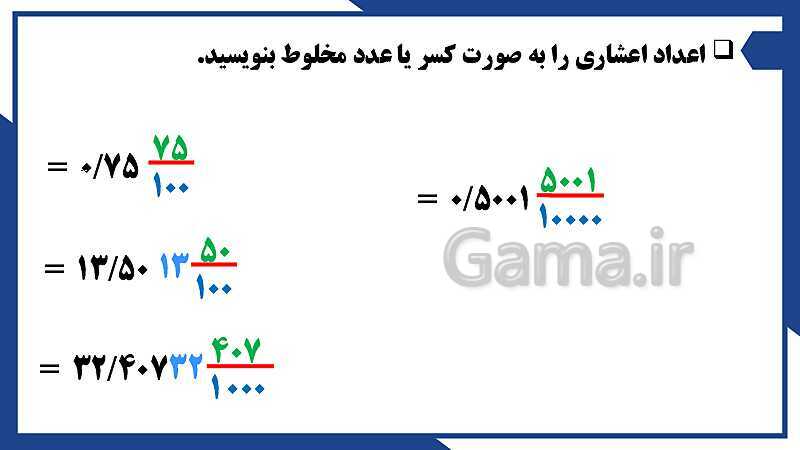 پاورپوینت فصل 3 ریاضی ششم دبستان | اعداد اعشاری- پیش نمایش