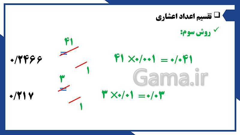 پاورپوینت فصل 3 ریاضی ششم دبستان | اعداد اعشاری- پیش نمایش