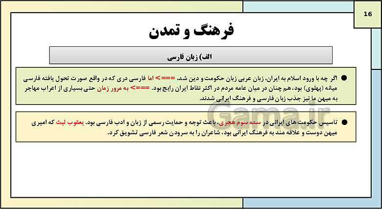 پاورپوینت تدریس درس 9: ظهور و گسترش تمدن ایرانی - اسلامی | کتاب درسی تاریخ یازدهم انسانی- پیش نمایش