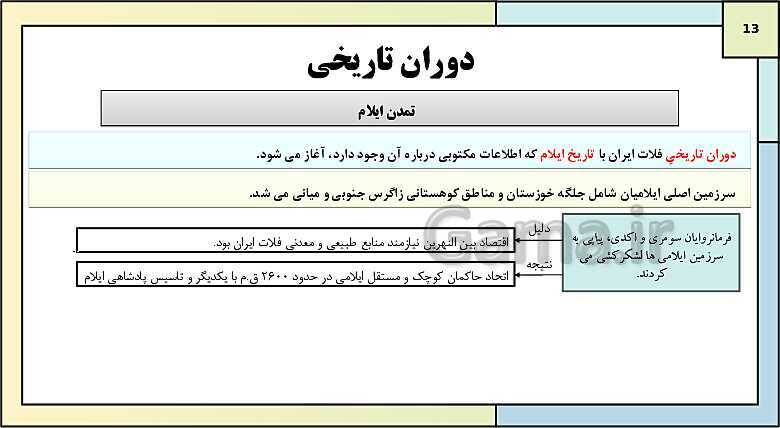 پاورپوینت تدریس درس هشتم تاریخ دهم: سپیده دم تمدن ایرانی- پیش نمایش