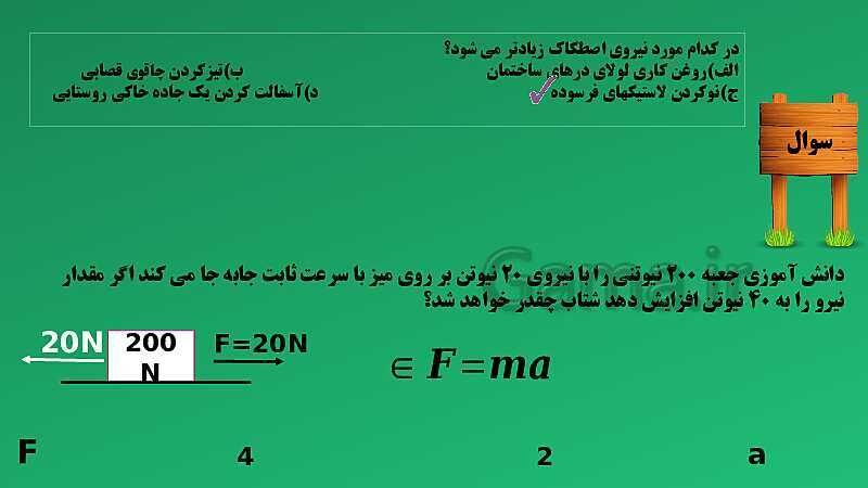 پاورپوینت تدریس مفهومی علوم تجربی نهم | فصل 5: نیرو- پیش نمایش