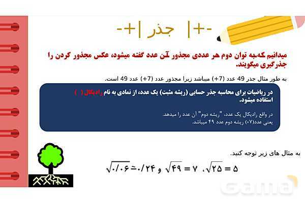 پاورپوینت آموزشی فصل 7 ریاضی هفتم؛ جذر و توان- پیش نمایش