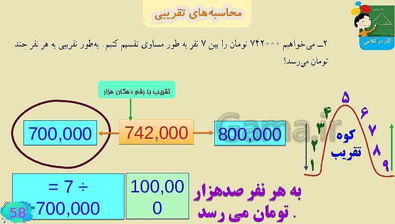 پاورپوینت فصل سوم ضرب و تقسیم قسمت 4 محاسبه ی تقریبی- پیش نمایش