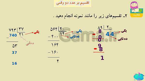 پاورپوینت فصل سوم ضرب و تقسیم قسمت 7 تقسیم بر عدد دو رقمی- پیش نمایش