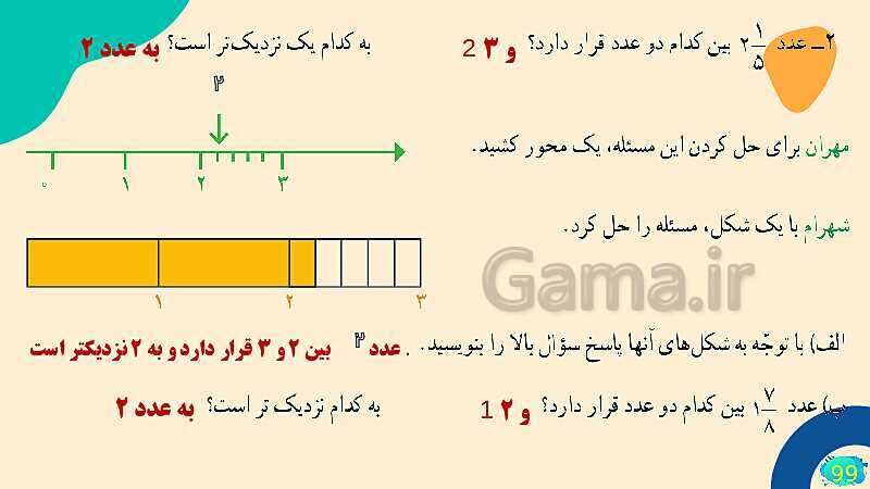 پاورپوینت فصل 5 عدد مخلوط و عدد اعشاری قسمت 1 حل مسئله- پیش نمایش