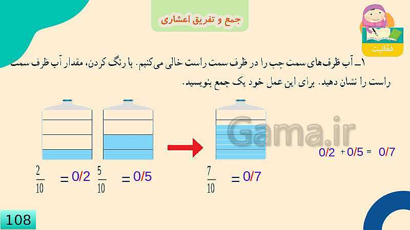 پاورپوینت فصل 5 عدد مخلوط و عدد اعشاری قسمت 4 جمع و تفریق عدد اعشاری- پیش نمایش