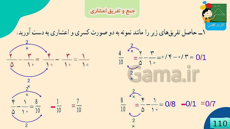 پاورپوینت فصل 5 عدد مخلوط و عدد اعشاری قسمت 4 جمع و تفریق عدد اعشاری- پیش نمایش