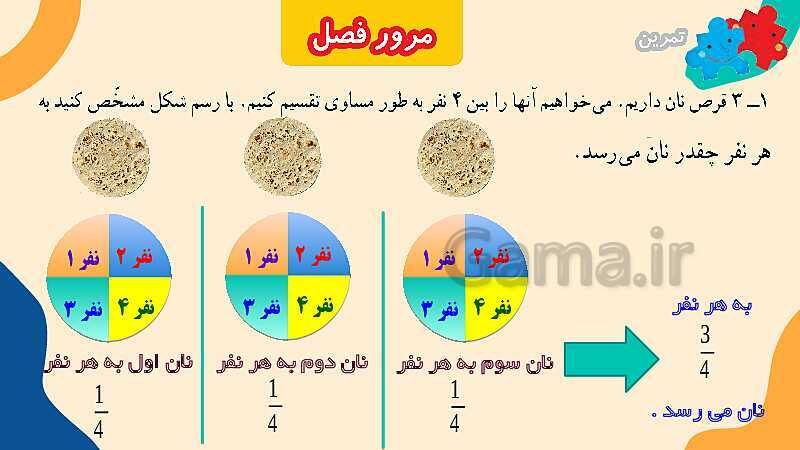 پاورپوینت مرور فصل 5 عدد مخلوط و عدد اعشاری- پیش نمایش