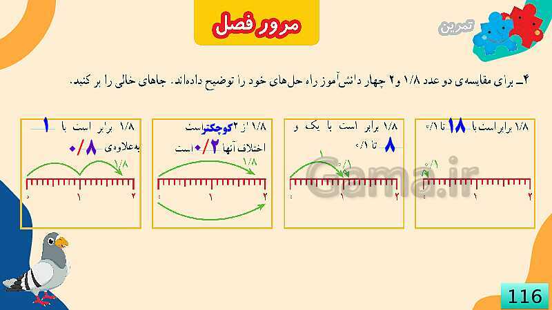 پاورپوینت مرور فصل 5 عدد مخلوط و عدد اعشاری- پیش نمایش