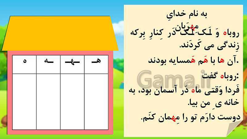 پاور پوینت روانخوانی و تشخیص نشانه‌های هـ ـهـ ـه ه- پیش نمایش