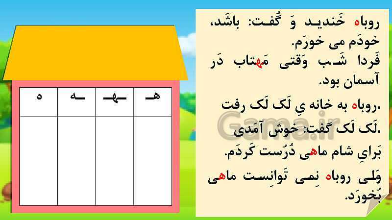 پاور پوینت روانخوانی و تشخیص نشانه‌های هـ ـهـ ـه ه- پیش نمایش