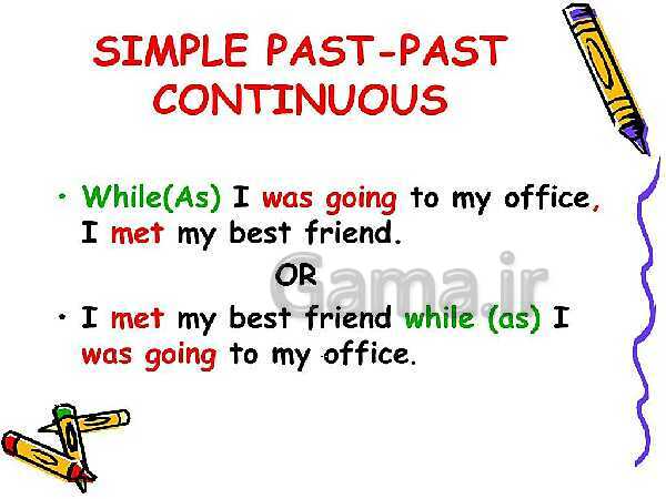 Past contentious tense and simple past - پیش نمایش