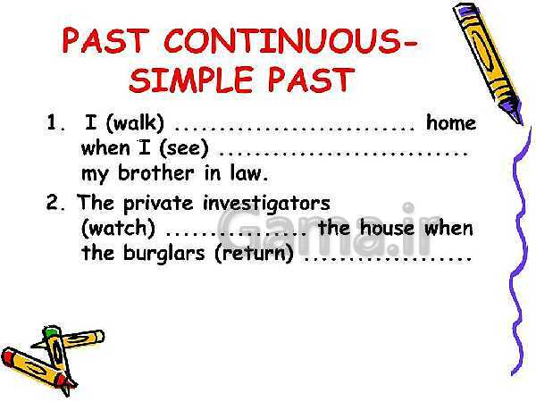 Past contentious tense and simple past - پیش نمایش