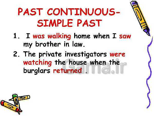 Past contentious tense and simple past - پیش نمایش