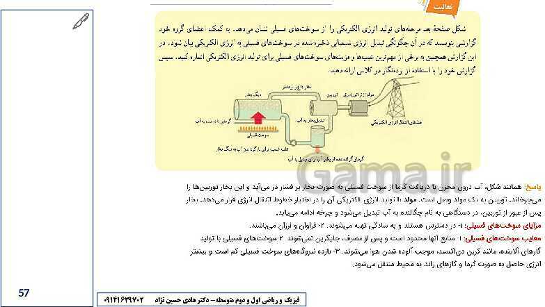 درس افزار و راهنمای حل کلیه تمرین‌ها و فکر کنید ها فیزیک هفتم- پیش نمایش