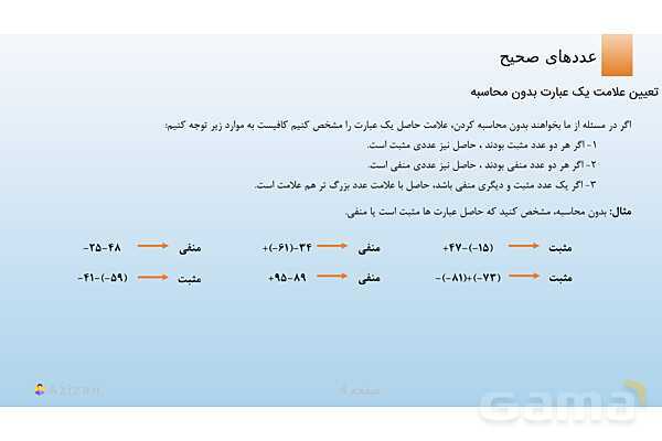 پاورپوینت تدریس تعیین علامت حاصل جمع و تفریق عددهای صحیح | ریاضی هفتم- پیش نمایش