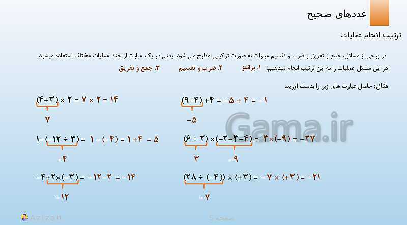 پاورپوینت تدریس ضرب و تقسیم عددهای صحیح | ریاضی هفتم- پیش نمایش