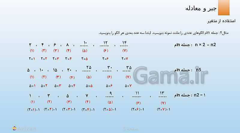 پاورپوینت تدریس الگوهای عددی | ریاضی هفتم- پیش نمایش