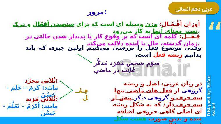 پاورپوینت افعال ثلاثی مزید- پیش نمایش