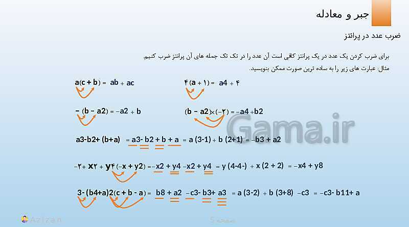 پاورپوینت تدریس عبارت های جبری | ریاضی هفتم- پیش نمایش